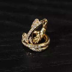 Pendientes de Aro de Plata 925 Chapados en Oro 18K con Cruz de Circón – Minimalismo y Elegancia Geométrica - online store
