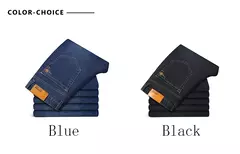 Pantalones de negocios clásicos de talla grande 28-46 para primavera y otoño, pantalones vaqueros informales a la moda de marca para hombre, pantalones vaqueros rectos elásticos - buy online