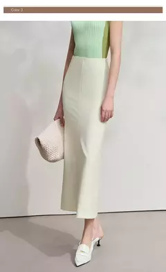 AMII falda minimalista sirena para mujer 2025 primavera nueva elegante Oficina señora sólido longitud media faldas elásticas delgadas 12521065 on internet