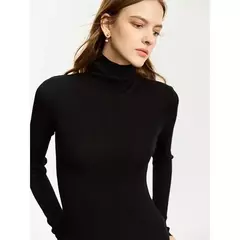 AMII suéter minimalista para mujer 2023 invierno nuevo Simple ajustado cuello alto elástico cálido sólido jerseys Mujer 12323075 - Eleganzie