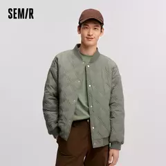 Semir-Chaqueta de algodón con textura de rombos para hombre, chaqueta fina de béisbol, acolchada, ligeramente arrugada, a la moda, invierno, 2024