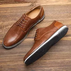 Mocasín de cuero para hombre, moda cómoda, zapatos informales de marca 2024