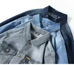 Nueva chaqueta vaquera de algodón informal para hombre de primavera, abrigo vaquero azul Retro lavado ajustado a la moda de estilo clásico, ropa de marca masculina - online store