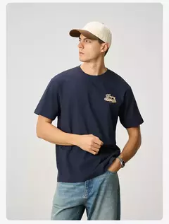 SIMWOOD 2025 novedad de verano, camisetas de tela de sensación fresca de gran tamaño 230gsm para hombres, camisetas de moda con estampado de letras de alta calidad