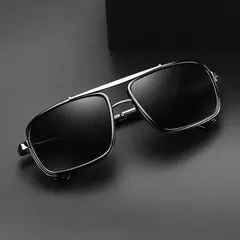 Imagen de Gafas de sol rectangulares de lujo para hombre, gafas de sol Retro de Metal Steam Punk, gafas clásicas para conducir al aire libre, gafas de verano