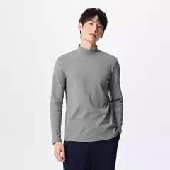 Semir-ropa interior de Cuello medio alto para hombre, cómoda, a la moda, microcepillada, capa Base Simple diaria on internet