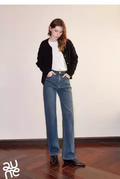 Imagen de TOYOUTH-pantalones vaqueros de lana para mujer, pantalón Retro, de cintura media, ajustado, grueso, cálido, para invierno, 2024