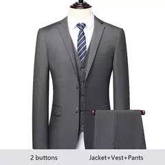 Trajes para hombre, boda, elegante, 3 piezas, 2 conjuntos, chaquetas completas para novio de alta calidad, chaleco, pantalones, Blazers de lujo, ropa Formal 2024 on internet