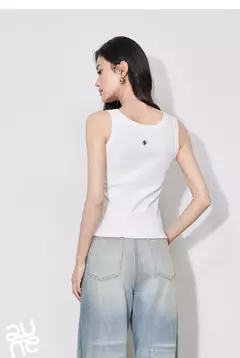 Imagen de TOYOUTH mujeres camisetas sin mangas 2025 primavera nuevo Color contrastante cintura delgada chaleco sin mangas