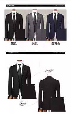 S-8XL (Blazer + Pantalones) Traje de estilo británico ajustado para boda, informal, de negocios, para exteriores, tendencia de caballero, de un solo pecho - online store