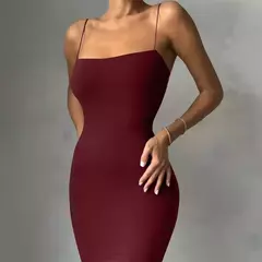 Vestido Sexy negro de verano para mujer, ropa de calle sin mangas con espalda descubierta y tirantes finos lisos, ropa informal ajustada para discoteca, vestidos de fiesta elegantes - tienda en línea
