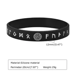 Vnox Pulsera de silicona de 12 mm para hombres, pulsera de silicona de caucho suave, juego de brazaletes con runas y brújula vikinga nórdica en internet