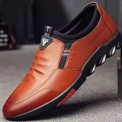 Zapatos de cuero para hombre 2024, zapatos de plataforma cómodos a la moda para hombre, zapatos ligeros sin cordones para exteriores, zapatos de cuero informales para hombre - comprar en línea