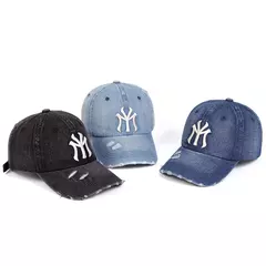 Gorras de béisbol de mezclilla con agujero bordado de letras Unisex primavera otoño sombreros casuales ajustables al aire libre sombrero de protección solar