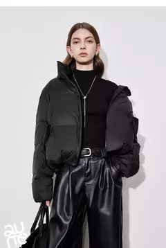 TOYOUTH-abrigo de plumón para mujer, chaqueta informal con cremallera y cuello levantado, plumón de pato blanco 20224, otoño e invierno, 90% - Eleganzie