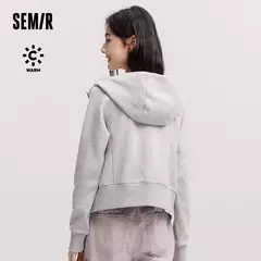 Semir abrigo mujer manga corta raglán Petite moda 2024 nueva chaqueta con capucha ajustada de lana de invierno Casual - comprar en línea