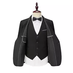 Traje de hombre de alta calidad, conjunto de 3 piezas, Blazers elegantes para boda, chaqueta de lujo con cuello de lazo, pantalones, chaleco, abrigo clásico Formal, disfraz 2024 - Eleganzie