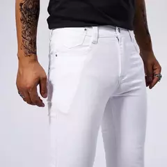 Pantalones vaqueros informales blancos para hombre, nuevos pantalones vaqueros cómodos, elásticos, ajustados, rectos, ropa masculina, ropa de calle