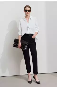 Amii 2025 primavera Casual Slim mujeres Jeans pantalones elásticos de cintura algodón Jeans cónicos moda alta calidad DenimTrousers 12541126 - Eleganzie