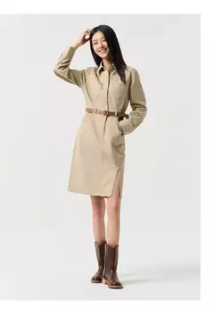 Vestido Semir para mujer, solapa con abertura, Vintage, primavera 2025, nuevo vestido de trabajo que se acepta la cintura - Eleganzie