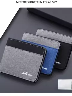 Cartera de lona a la moda para hombre, monedero corto, funda para tarjetas de crédito, tarjetero negro/azul/gris, monedero para hombre, soporte para banco 2023