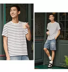 Semir-Camiseta de manga corta para hombre, Top clásico a rayas, camiseta ajustada, novedad de verano 2024 - buy online