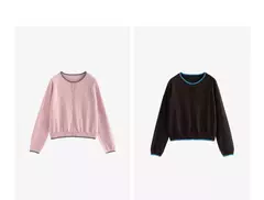 Imagen de TOYOUTH-suéter de punto para mujer, cárdigan de manga larga con botones y cuello redondo, Color contrastante, novedad de otoño, 2024