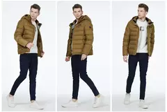 Image of ICEbear-Chaqueta corta acolchada para hombre, abrigo informal a prueba de viento para exteriores, MWD3013I, novedad de invierno, 2023
