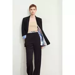 Amii-abrigo de sastre minimalista para mujer, chaqueta holgada de longitud media con cuello de solapa y estampado de retazos, para oficina, novedad de otoño, 2024, 12443016 en internet