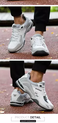 BONA, nuevo estilo Popular, zapatillas de tenis para hombre, zapatillas para correr al aire libre, zapatillas deportivas con cordones para hombre, cómodas, ligeras y suaves