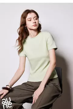 TOYOUTH-Camiseta de manga corta para mujer, Tops blancos cortos versátiles, Lyocell, cuello redondo, corte ajustado, primavera 2025 en internet