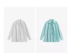 TOYOUTH camisa a rayas para mujer 2025 primavera nueva Lyocell algodón manga larga blusa versátil camisa Tops azul - comprar en línea