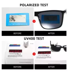 Gafas de sol polarizadas cuadradas negras clásicas para hombre, gafas de sol azules con espejo a la moda, gafas de sol Unisex Vintage antideslumbrantes para conducir UV400 - tienda en línea