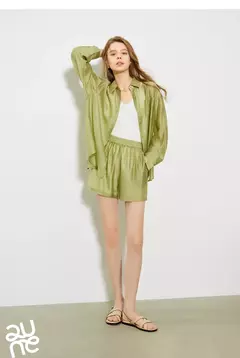 TOYOUTH-Camiseta de Lyocell verde mostaza francesa para mujer, Tops ligeros con protección solar, novedad de verano 2025