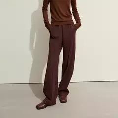 AMII minimalismo 2024 primavera nuevo Arco Split pantalones casuales de las mujeres de cintura alta pantalones de plátano básico femenino pantalones sueltos 12421059 en internet