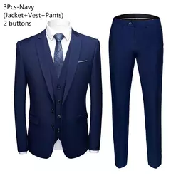 Traje para hombre, boda, elegante, 3 piezas, 2 conjuntos, chaquetas, chaleco, pantalones, Blazers, abrigos formales de negocios para novio, disfraz 2025 en internet