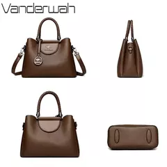 VANDERWAH, bolsos de diseño de 3 capas para mujer, bolsos de hombro tipo bandolera de diseñador de lujo, bolso de mano informal de cuero PU de alta calidad para mujer en internet