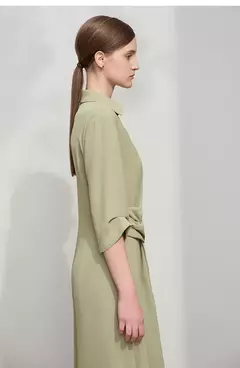AMII vestido minimalista mujer 2025 primavera nuevo elegante Oficina señora solapa cuello pico ajustado no elástico plisado hasta la rodilla vestido acampanado 12521027 - buy online