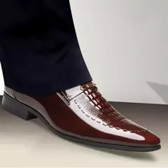 Zapatos de vestir clásicos para hombre, zapatillas formales informales de negocios de cuero de cocodrilo, zapatos Oxford para fiesta de boda y oficina de talla grande en internet