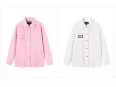 Semir-chaqueta vaquera de longitud media para mujer, chaqueta holgada de algodón puro Jacquard, con solapa, a la moda, otoño - Eleganzie