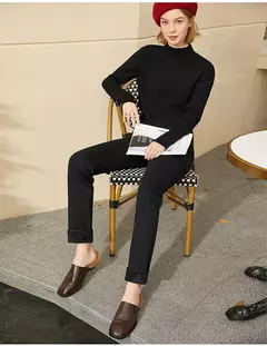AMII Minimalism Jeans para mujer 2022 otoño pies delgados moda Casual todo-fósforo algodón ligero elástico pantalones hasta el tobillo 12260078 - Eleganzie