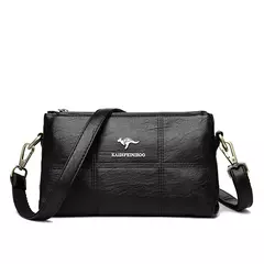 Bandolera de cuero suave con hilo de dos capas, bolso cruzado de lujo para mujer, bolsos pequeños a cuadros para mujer y bolso de mano, bolso principal