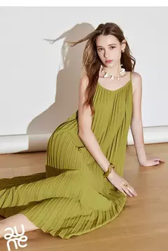 Imagen de TOYOUTH-vestido con tirantes para mujer, novedad de primavera 2021, vestido recto sin mangas con estampado plisado para vacaciones y sol