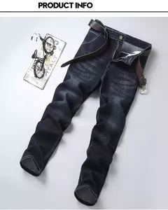 Pantalones vaqueros elásticos de Ajuste Recto para hombre, pantalones vaqueros suaves de color negro, 2023 - comprar en línea