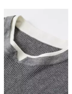TOYOUTH-suéter de punto de lana para mujer, Jersey falso de dos piezas de Color contrastante, ajustado, otoño e invierno, 2024 - comprar en línea