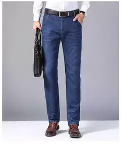 Nueva ropa de trabajo clásica para hombre, pantalones vaqueros de negocios de alta calidad, pantalones vaqueros elásticos rectos informales a la moda, ropa de marca masculina - Eleganzie