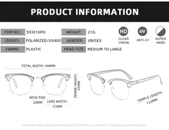 Gafas de sol fotocromáticas clásicas de medio marco para hombres y mujeres, gafas de sol camaleón con remaches Retro, gafas de sol para conducir que cambian de Color a la moda para hombre en internet