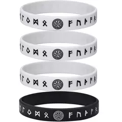 Vnox Pulsera de silicona de 12 mm para hombres, pulsera de silicona de caucho suave, juego de brazaletes con runas y brújula vikinga nórdica en internet