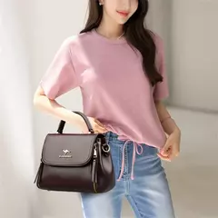 Bolsos con asa superior de cuero suave para mujer, bolsas de mensajero de hombro de diseño lujoso, bolsos y monederos de alta calidad, bolso principal para ir al trabajo