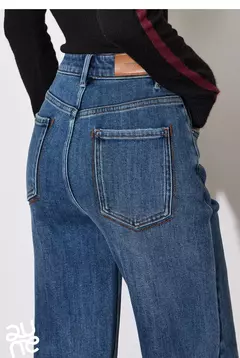 TOYOUTH, pantalones vaqueros de mezclilla de lana para mujer, Otoño Invierno 20224, nuevos pantalones largos cálidos gruesos de pierna ancha recta de cintura media - tienda en línea